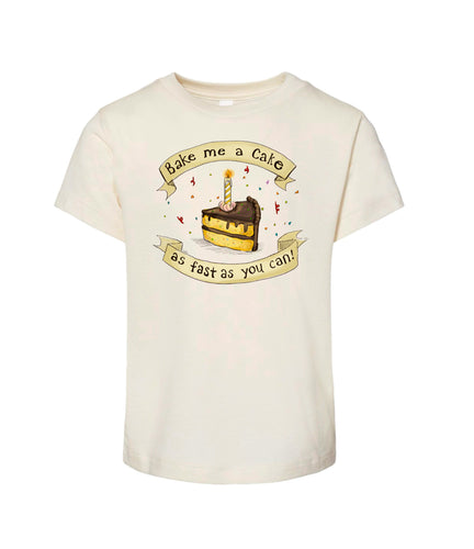 Bake Me a Cake - Natural [Children's Tee] 100% Cotton