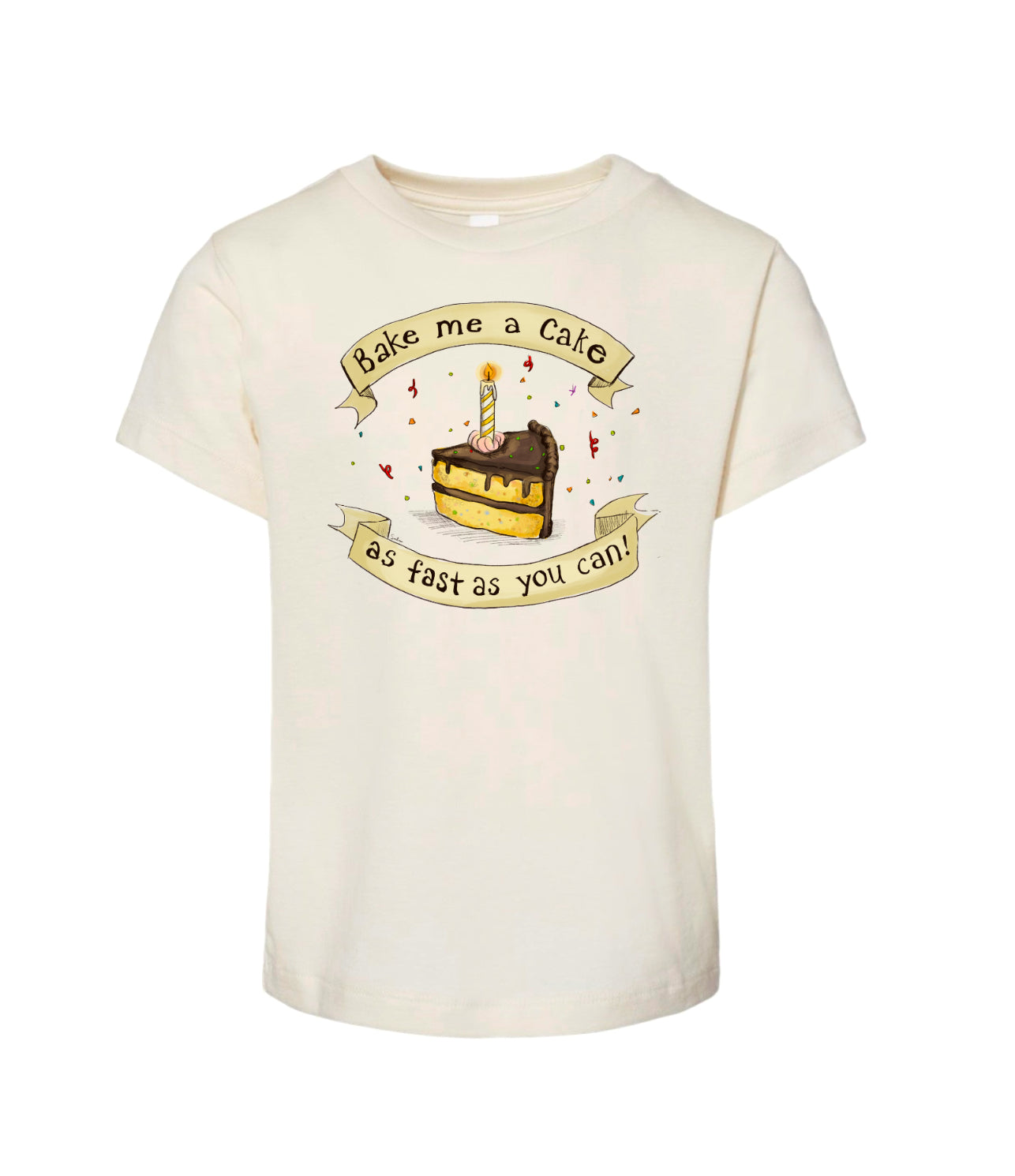 Bake Me a Cake - Natural [Children's Tee] 100% Cotton