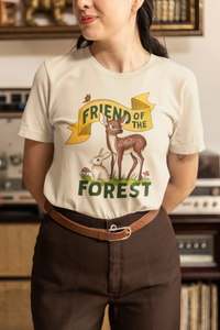 Friend of the Forest - Fawn and Rabbit - Natural [Unisex Short Sleeve Tee]
