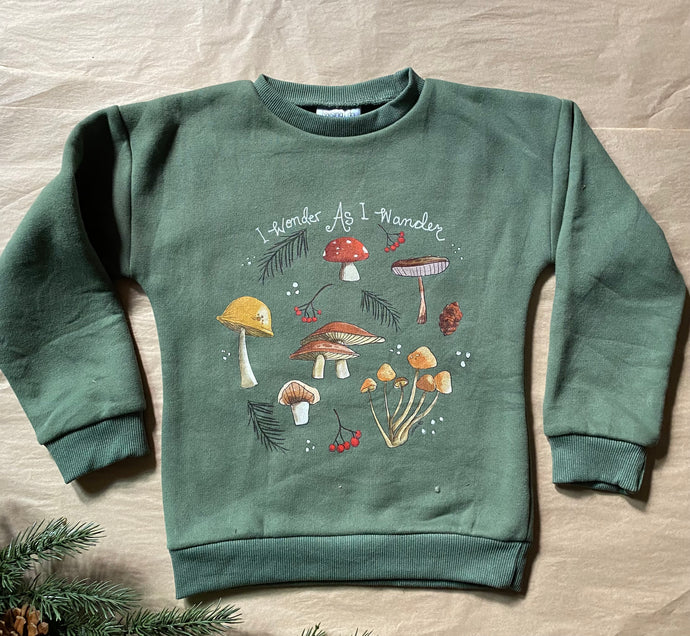 I wonder As I wander - SAGE [Kids Slim Fit Sweatshirt] READY TO SHIP