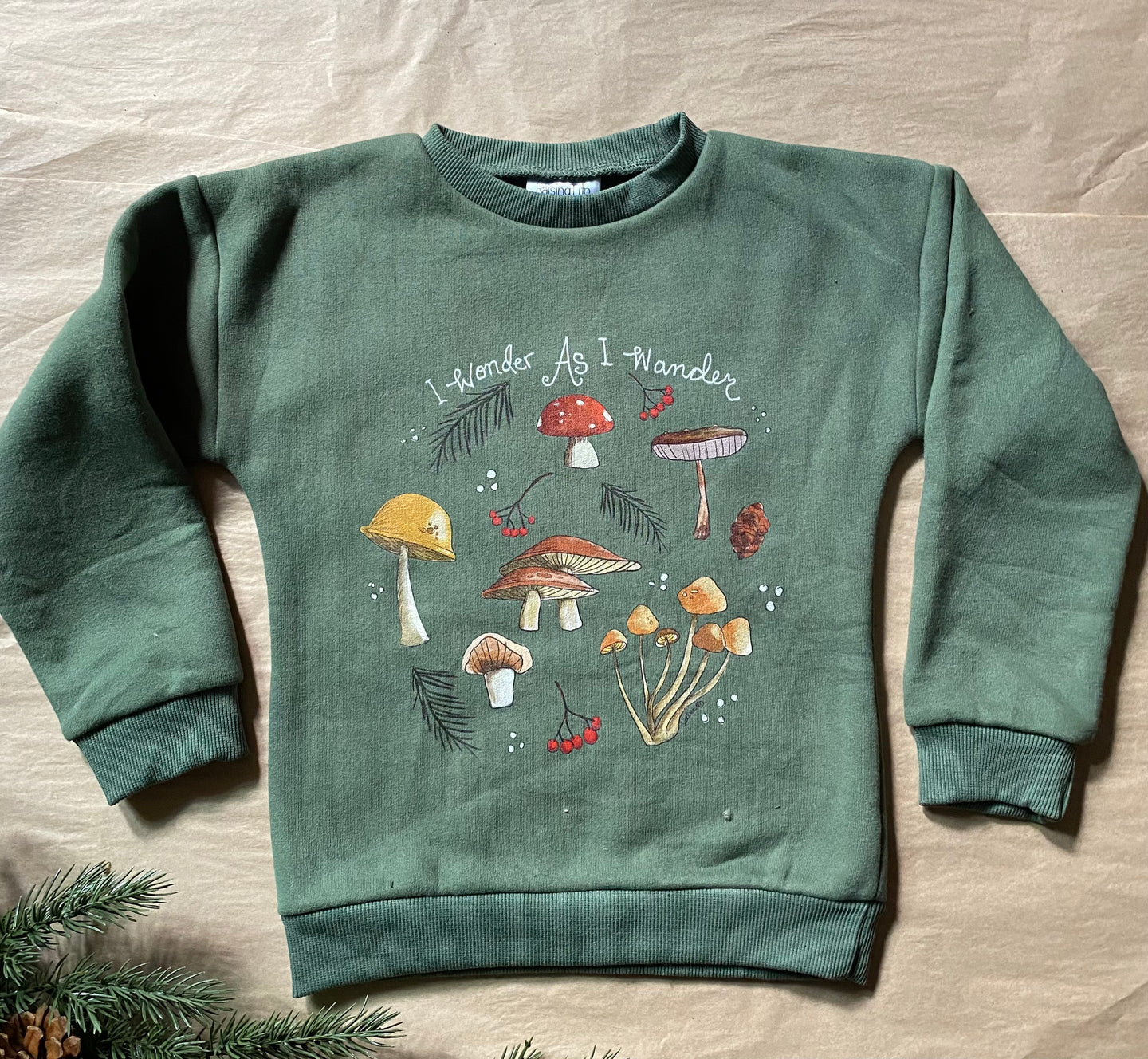I wonder As I wander - SAGE [Kids Slim Fit Sweatshirt] READY TO SHIP