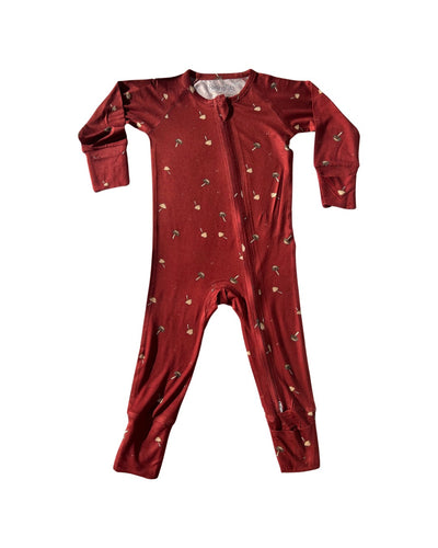 Little Mushrooms - Infant Zippered Romper - The Luna Collection [READY TO SHIP]