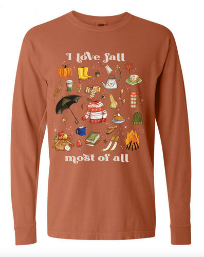 I Love Fall Most of All - Yam - [Unisex Long Sleeves] READY TO SHIP