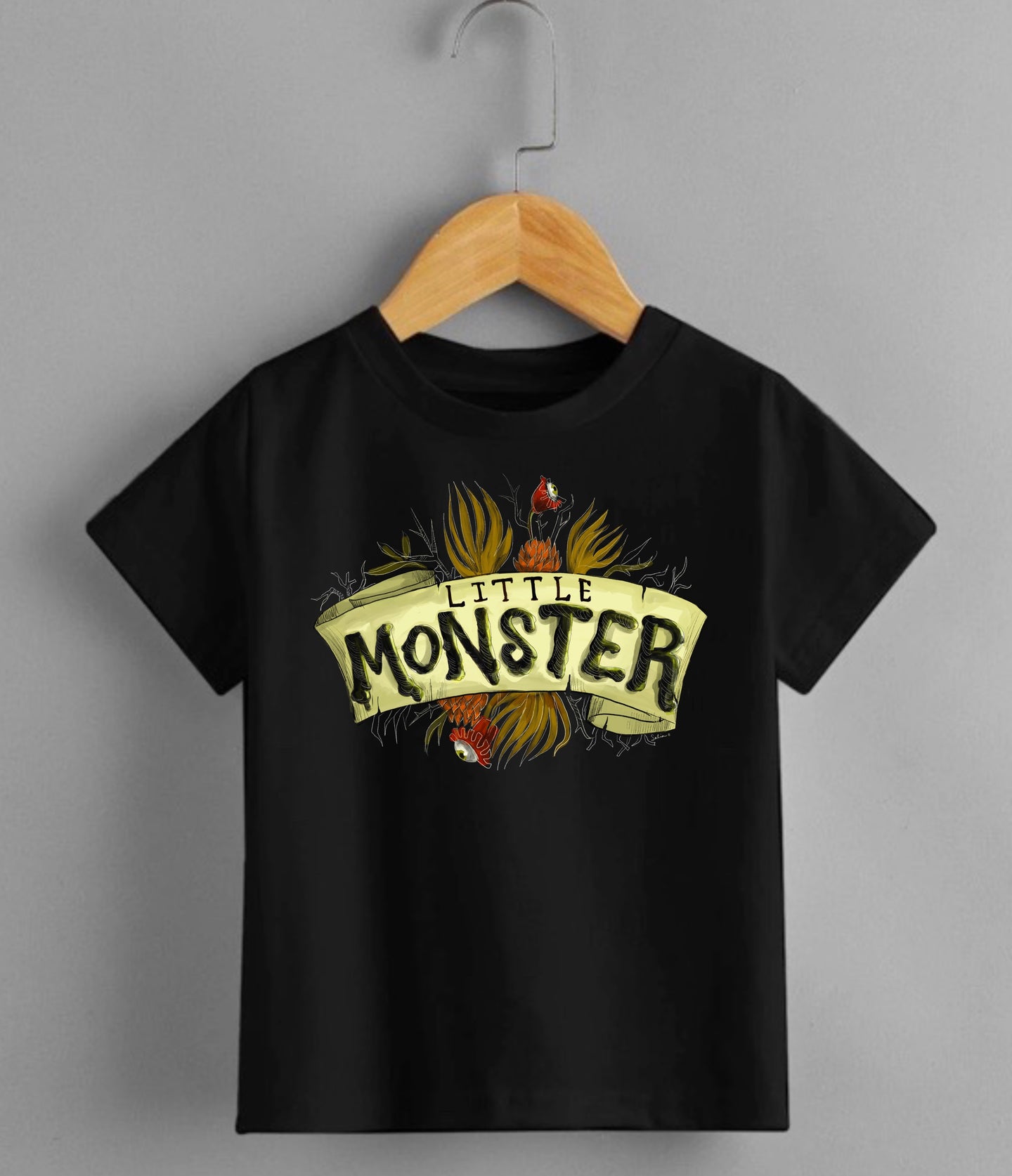 Monster- Classic [READY Edition TO Little – - SHI Children\'s Tee Tito Raising - Black