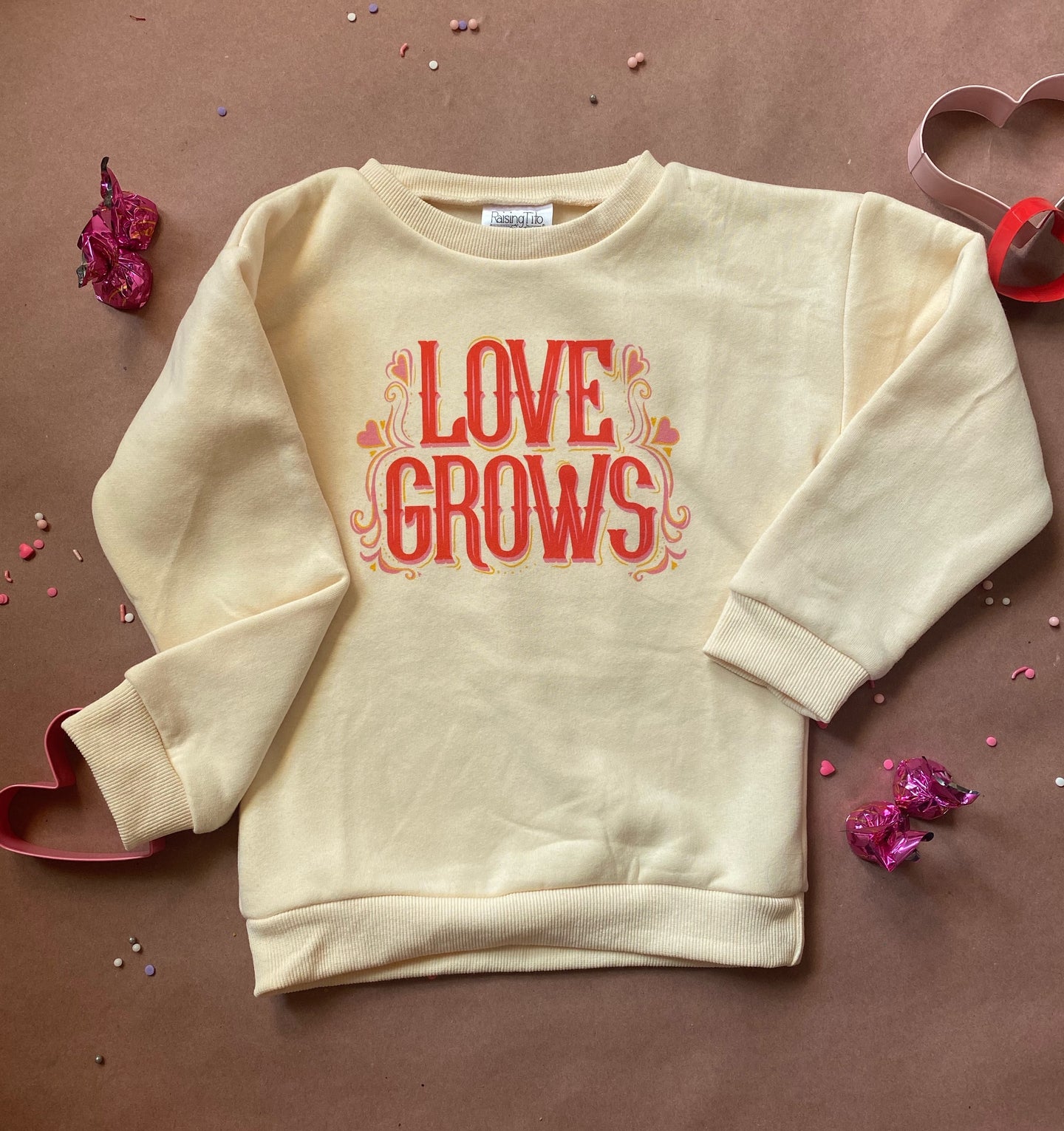 Love Grows - NATURAL [Kids Slim Fit Sweatshirt] READY TO SHIP